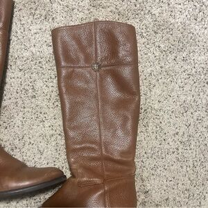 EUC! Tory Burch Jolie Riding Boots Brown Pebbled Leather Size 8.5